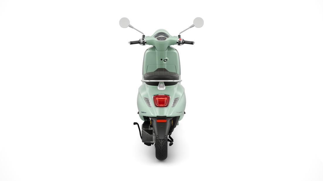 Vespa Primavera Elettrica 2023  verde amabile, de dos