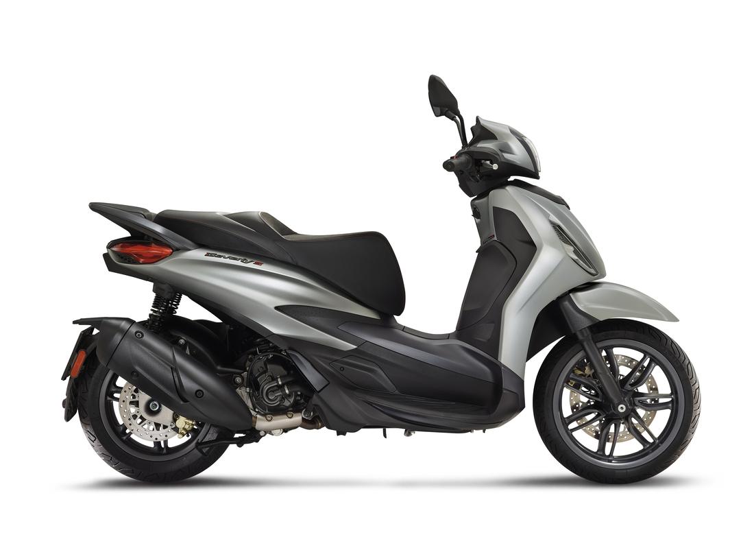 Piaggio Beverly S 300 HPE gris mat, profil droit