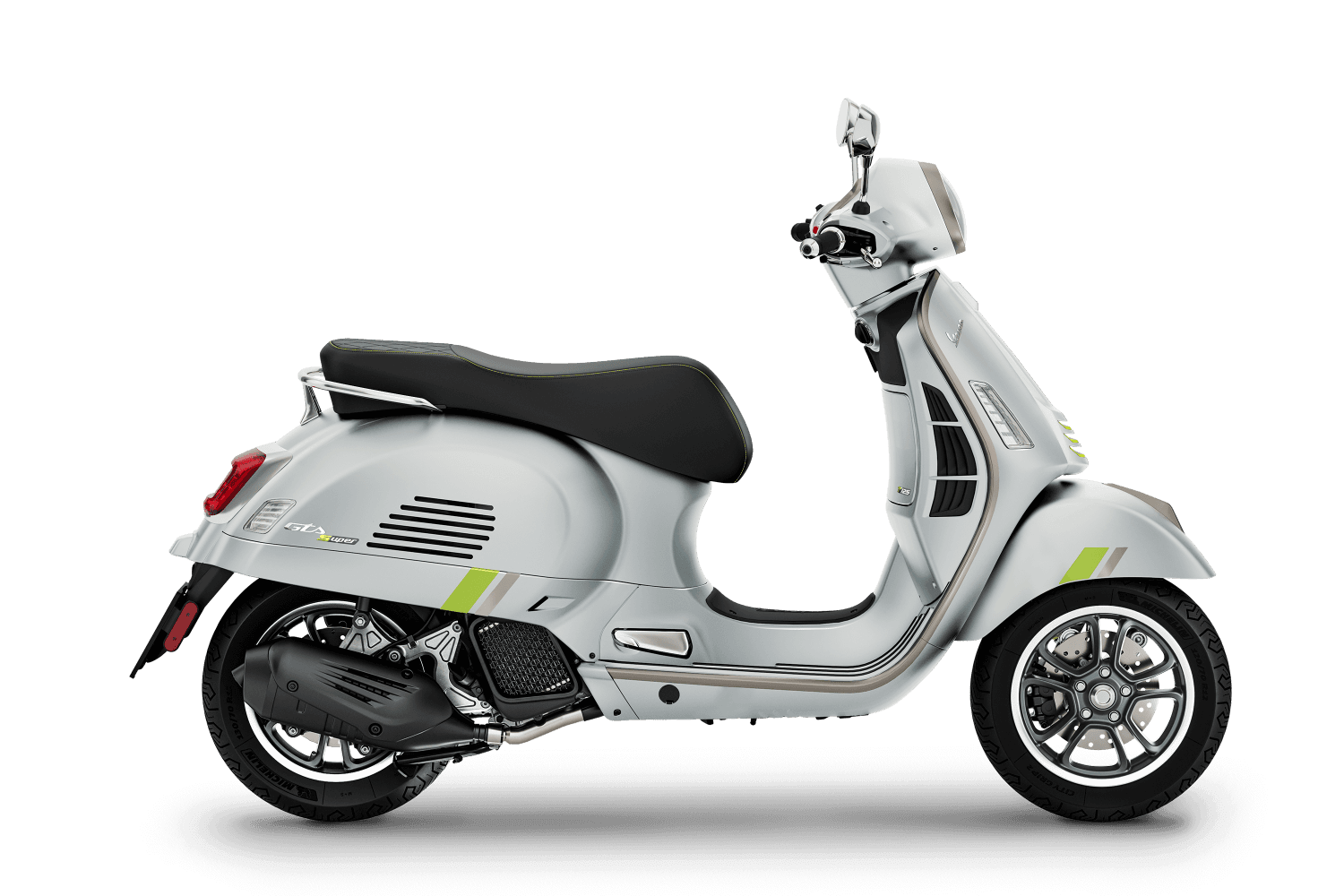 Nouveau GTS Super Tech 125 Grigio entusiasta, profil droit