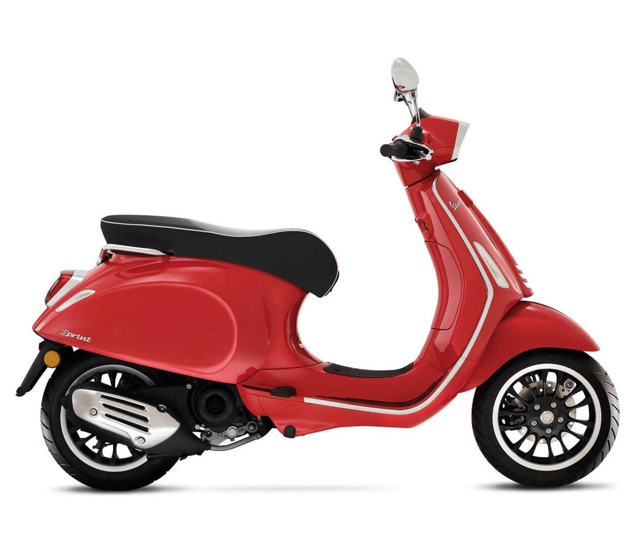 Vespa Sprint 50 rouge, profil  droit