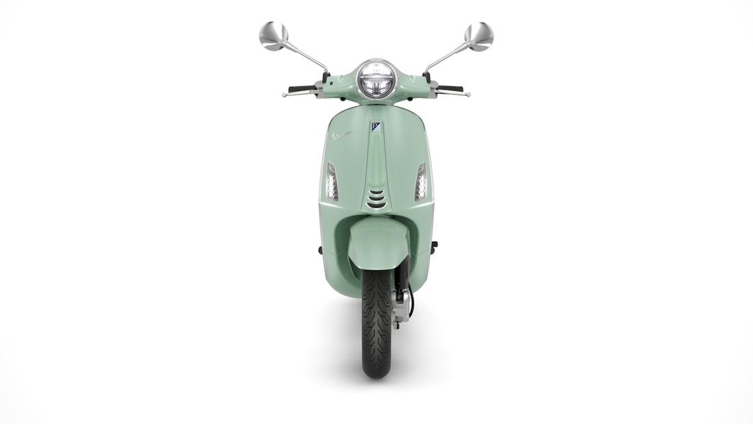 Vespa Primavera Elettrica 2023  verde amabile, de face