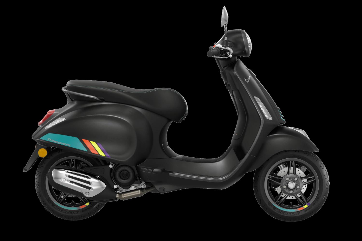 Vespa Primavera S 50 Noir, 3 quart face droit