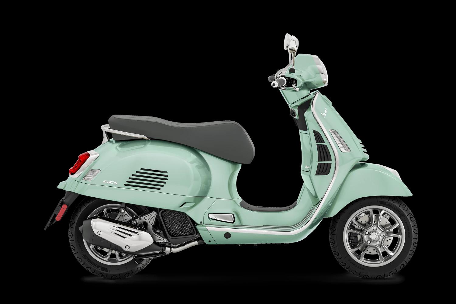 Vespa GTS 125 Verde amabile, profil droit