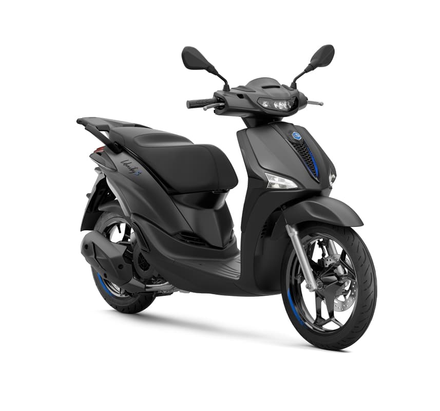 Piaggio Liberty S 125 noir mat, profil droit