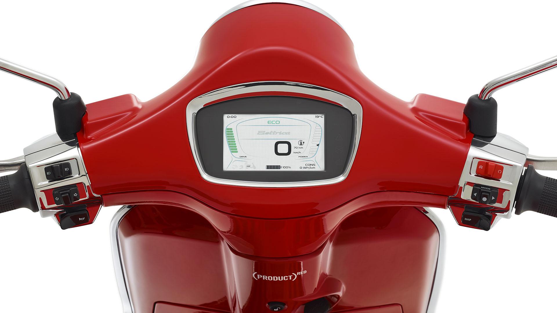 Vespa Elettrica RED 45 km/h, tableau de bord