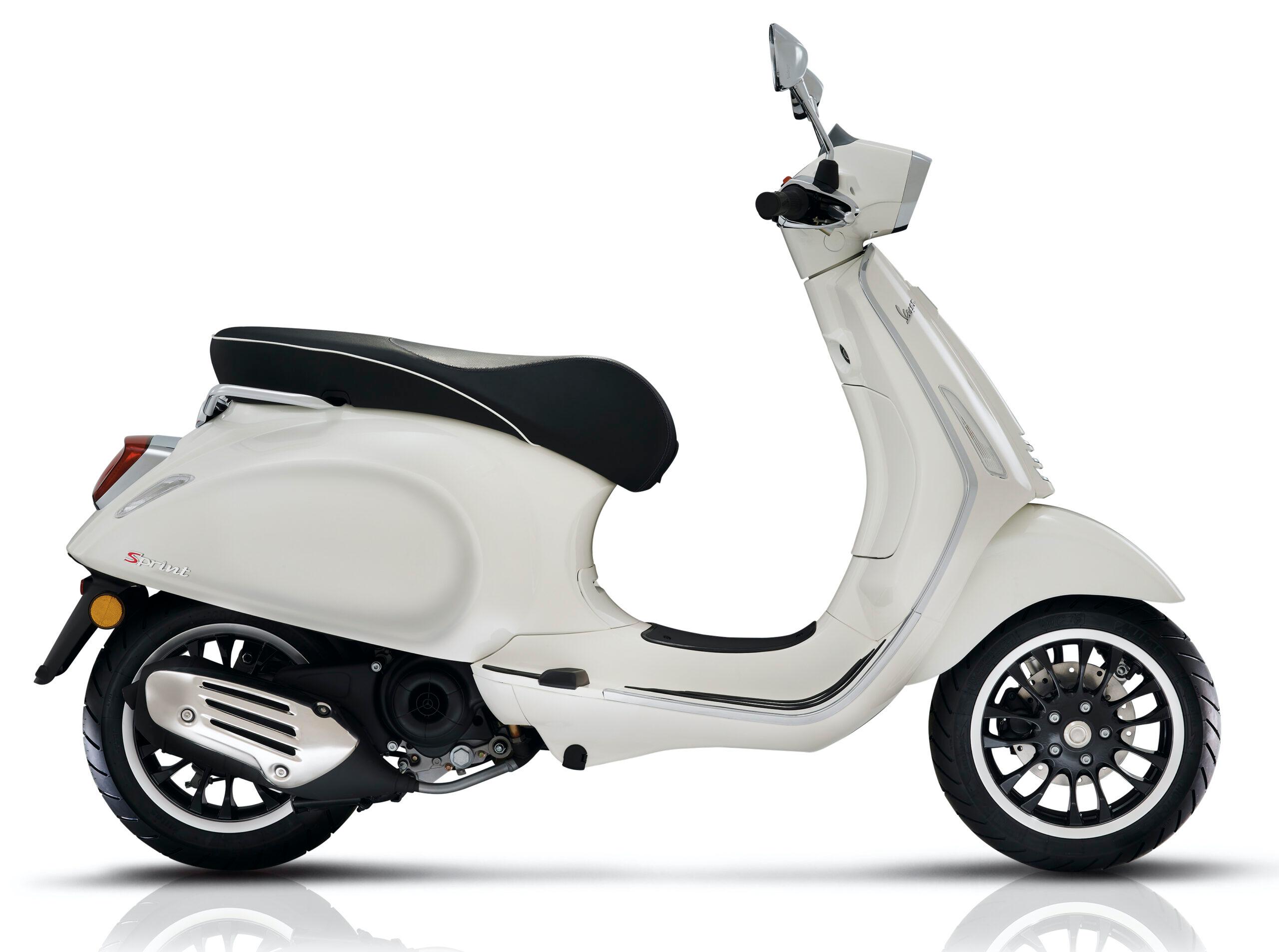 Vespa Sprint 50 blanc, profil  droit