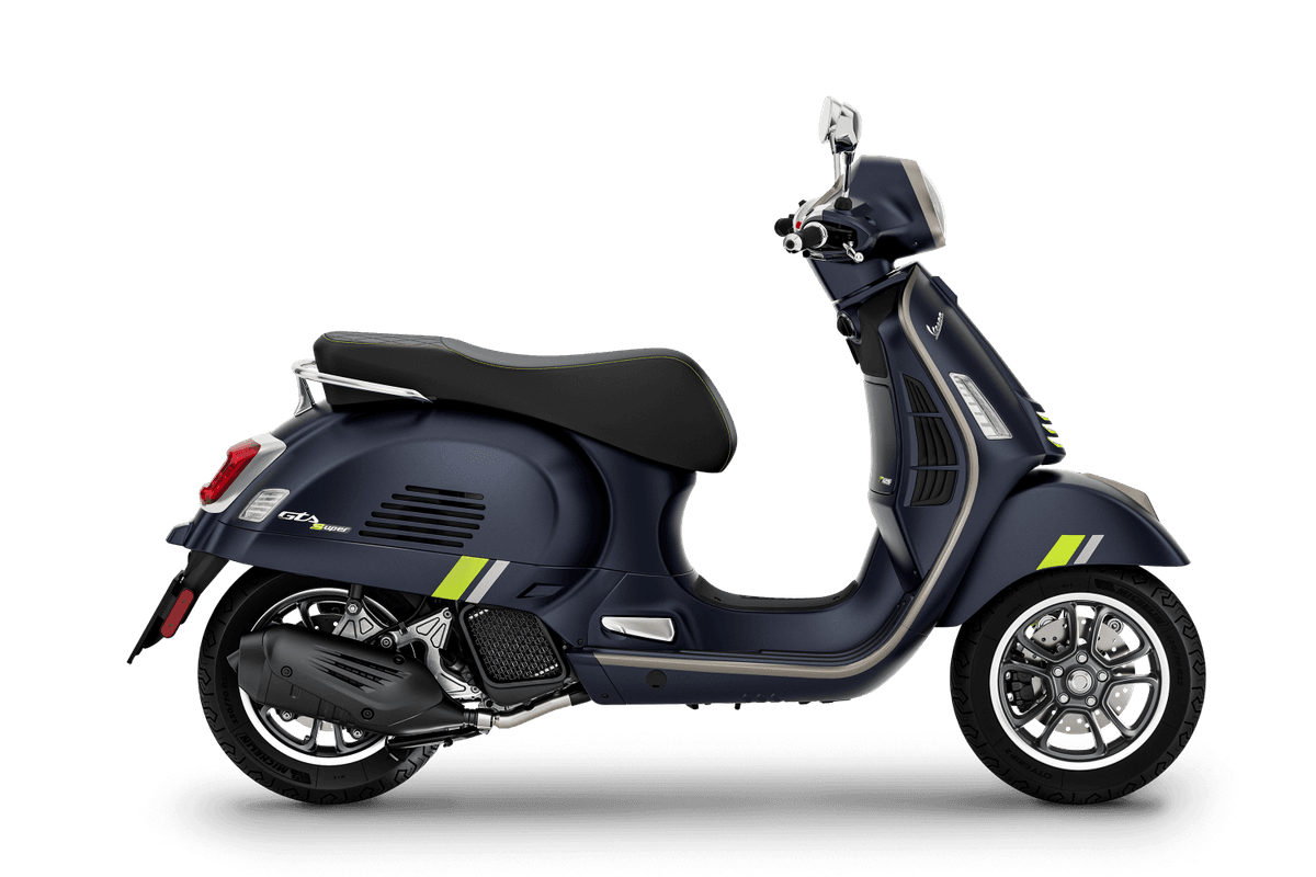 Nouveau GTS Super Tech 125 Blu energico Matt, profil droit