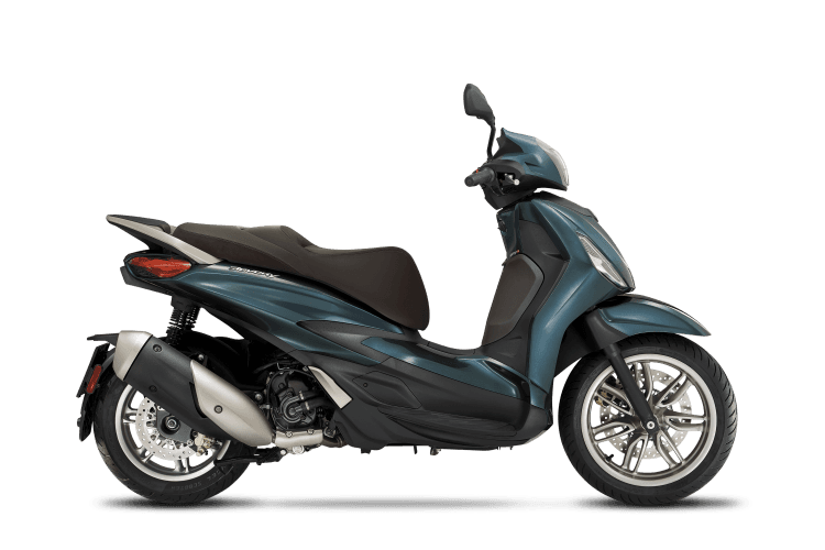 Piaggio Beverly 300 HPE bleu, profil droit