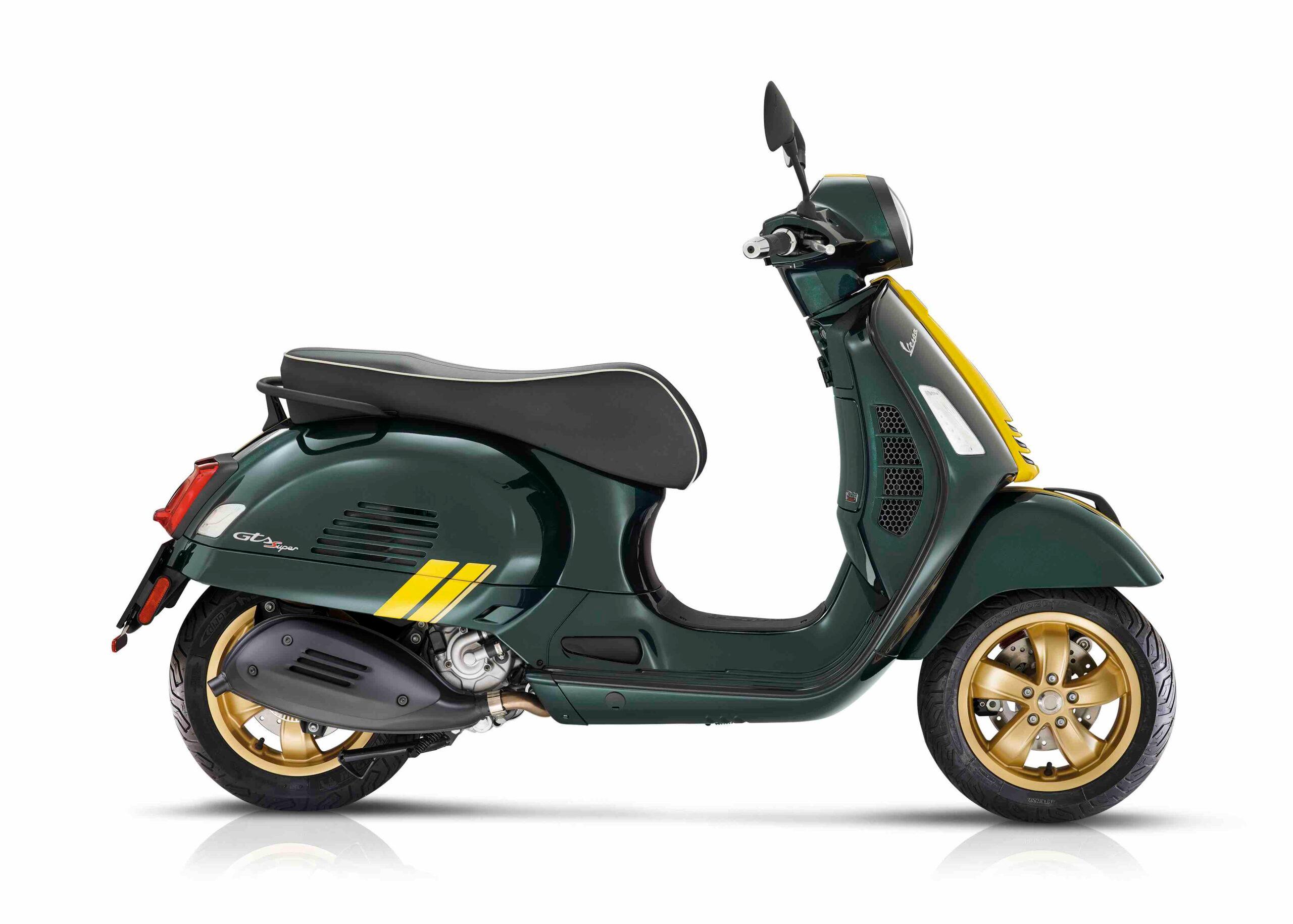 GTS Super Racing Sixties 125 Vert et jaune, profil droit