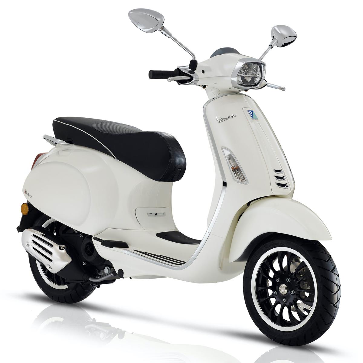 Vespa Sprint 50 blanc, 3 quarts face droit